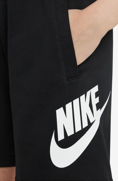 Nike Kids' Sportswear Club Fleece French Terry Shorts In Black/ White