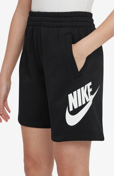 Nike Kids' Sportswear Club Fleece French Terry Shorts In Black/ White