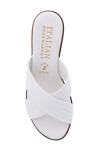 Shop Italian Shoemakers Kenny Wedge Slide Sandal In White