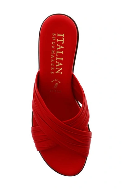 Shop Italian Shoemakers Kenny Wedge Slide Sandal In Red
