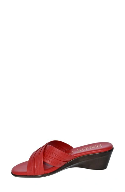 Shop Italian Shoemakers Kenny Wedge Slide Sandal In Red
