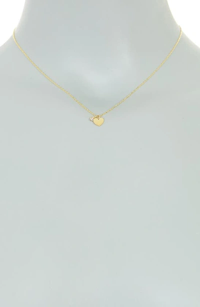 Shop Argento Vivo Sterling Silver Gp Heart And Cz Drop Nk In Gold