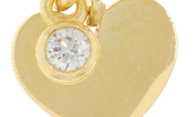 Shop Argento Vivo Sterling Silver Gp Heart And Cz Drop Nk In Gold