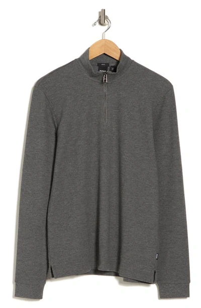 Hugo Boss Tenore Quarter Zip Sweater In Medium Grey