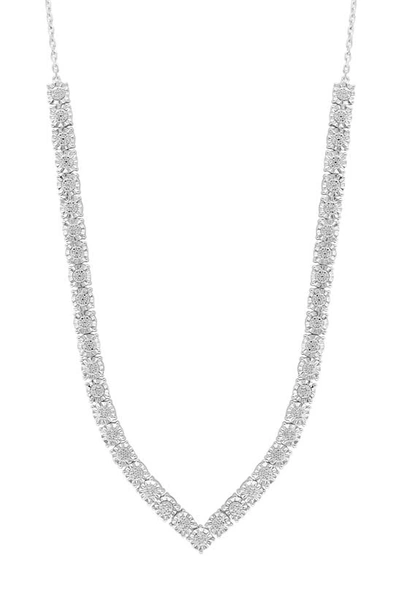 Shop Effy Sterling Silver Diamond Collar Necklace