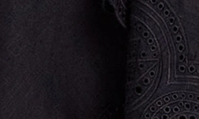 Shop A.l.c Heather Asymmetric Hem Linen Skirt In Black/ Black