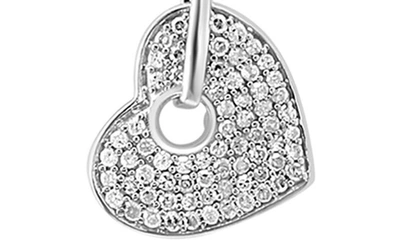 Shop Effy Sterling Silver Pavé Diamond Heart Y-necklace