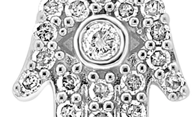 Effy Sterling Silver Diamond Hamsa Pendant Necklace In Silver