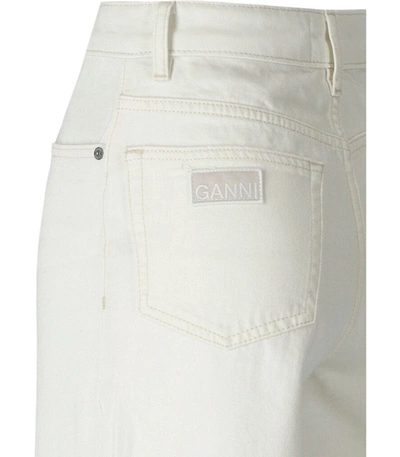 Shop Ganni White Cropped Jeans