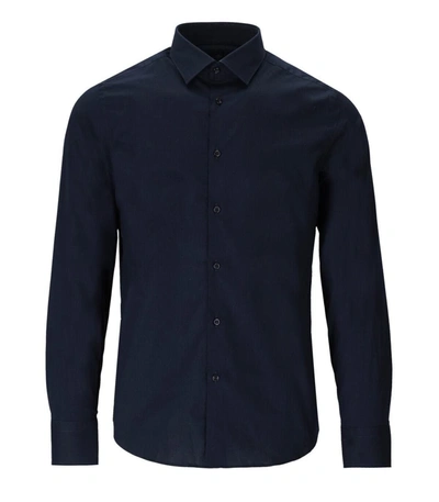 Shop Gmf 965 Blue Poplin Shirt