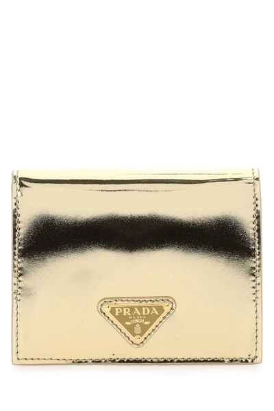 Shop Prada Wallets In Gold