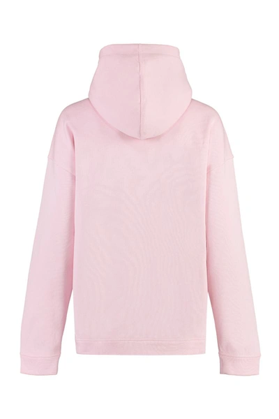 Shop Ganni Cotton Hoodie In Pink