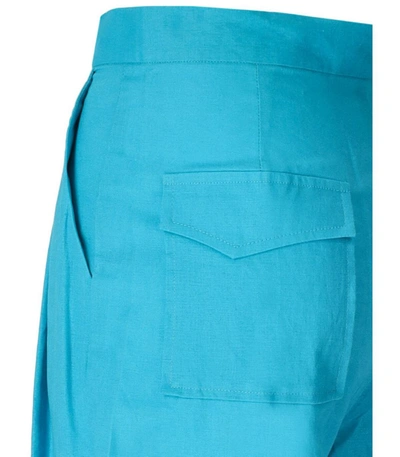 Shop Weili Zheng Straight Leg Light Blue Trousers