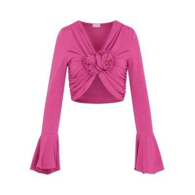 Shop Magda Butrym Blouse Shirt In Pink &amp; Purple