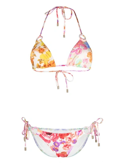 Shop Zimmermann Floral Bikini Set In Multicolour