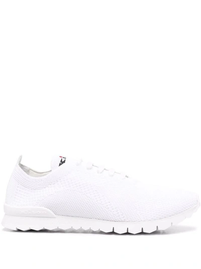 Shop Kiton Fit Sneaker In Textured Knit In White