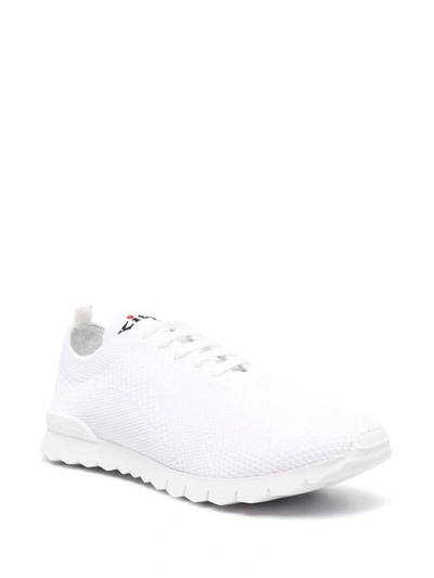 Shop Kiton Fit Sneaker In Textured Knit In White