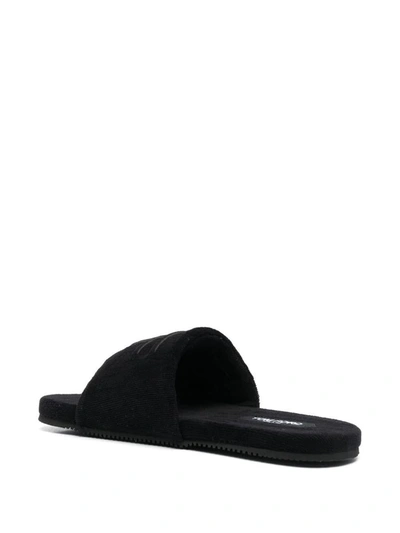 Shop Tom Ford Velvet-effect Mules With Embroidered Logo In Black