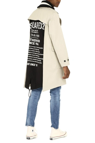 Shop Dsquared2 Double-breasted Trench Coat In Beige