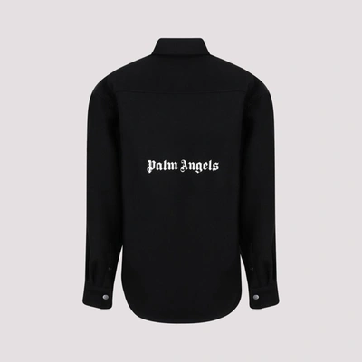 Shop Palm Angels Back Logo Overshirt In Black