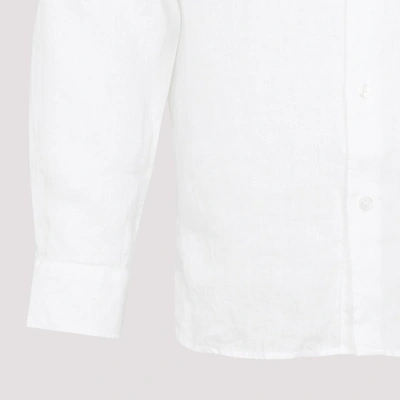 Shop Orlebar Brown Giles Linen Shirt In White