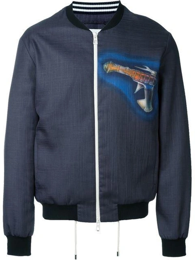 Shop Loewe 'gun' Bomber Jacket - Blue