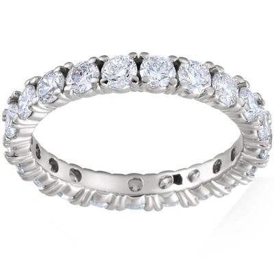 Pompeii3 2 1/8 Cttw Diamond Eternity Ring Womens Stackable Round 14k White Gold Band In Multi