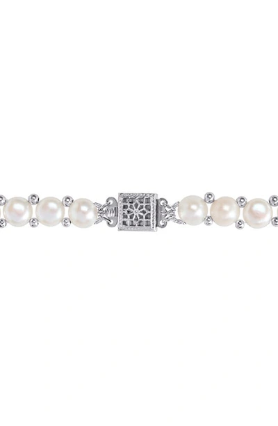Shop Delmar Freshwater Pearl Necklace, Bracelet & Stud Earrings Set In White