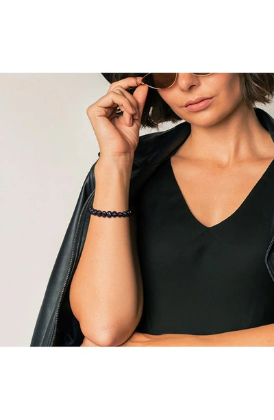 Shop Delmar Freshwater Pearl Necklace, Bracelet & Stud Earrings Set In Black