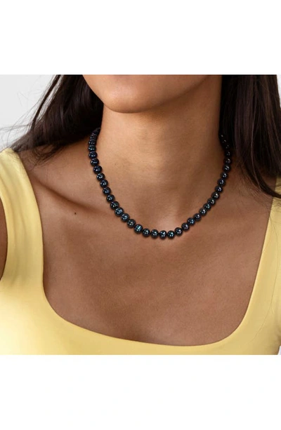 Shop Delmar Freshwater Pearl Necklace, Bracelet & Stud Earrings Set In Black