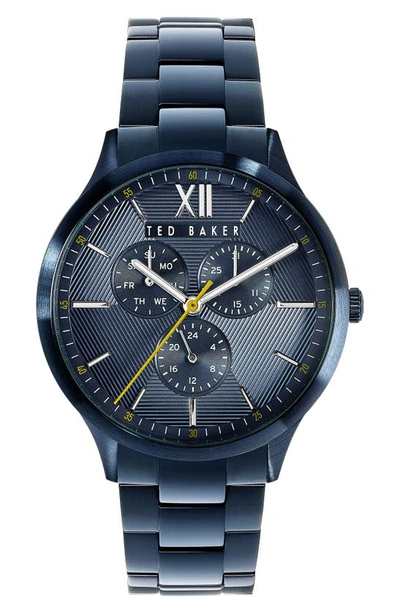 Ted Baker London Manhatt Multifunction Bracelet Watch, 42mm In Blue