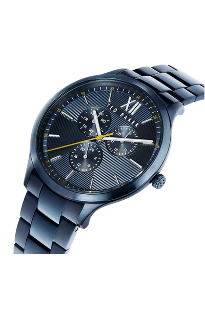 Ted Baker London Manhatt Multifunction Bracelet Watch, 42mm In Blue