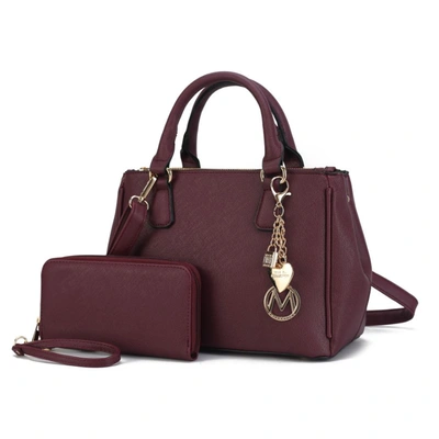 Mkf Collection By Mia K Ruth Vegan Leather Women's Satchel Bag With Wallet - 2 Pieces In White