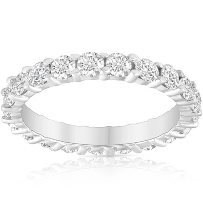 Pompeii3 2 Ct Lab Grown Diamond Eternity Ring Womens Wedding Band 14k White Gold In Multi