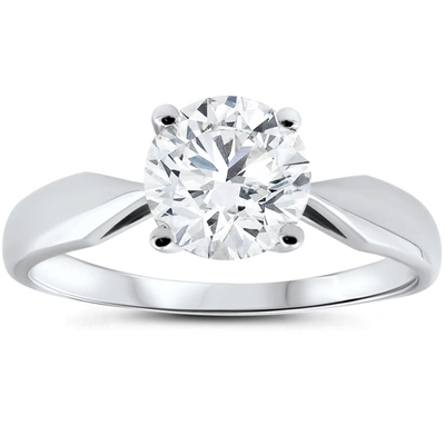 Pompeii3 1 1/2ct 4-prong Enhanced Diamond Solitaire Engagement Ring 14k White Gold In Multi