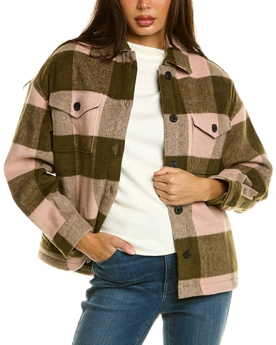 Shop Allsaints Luella Check Wool-blend Jacket In Brown