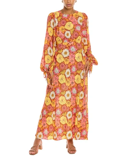 Shop Ted Baker Printed Midaxi Dress In Orange