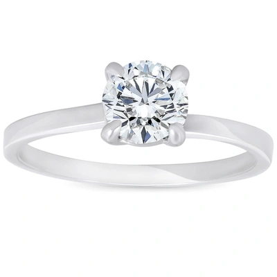 Pompeii3 3/4 Ct Diamond Solitaire Engagement Ring Twist Band 14k White Gold In Multi
