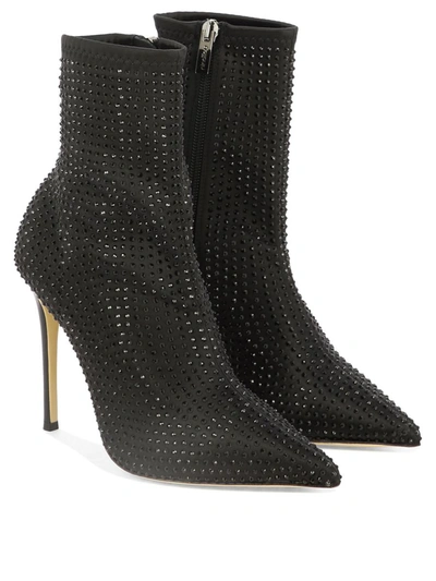 Ninalilou 105mm Crystal-embellished Pointed-toe Boots In Black
