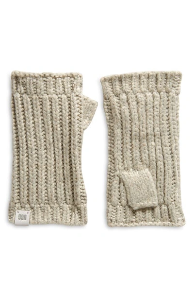 Shop Ugg Chunky Fingerless Gloves In Light Grey