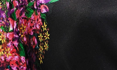 Shop Desigual Blus Lorna Floral Print Peplum Top In Black
