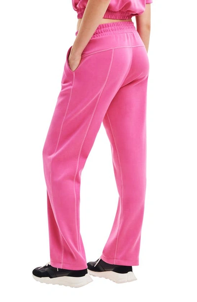 Desigual Elastic Waist Pants In Pink