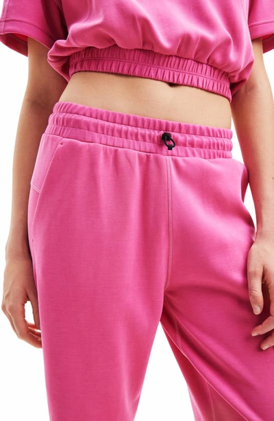 Desigual Elastic Waist Pants In Pink
