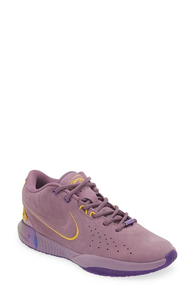 Shop Nike Kids' Lebron Xxi Sneaker In Violet Dust/ University Gold