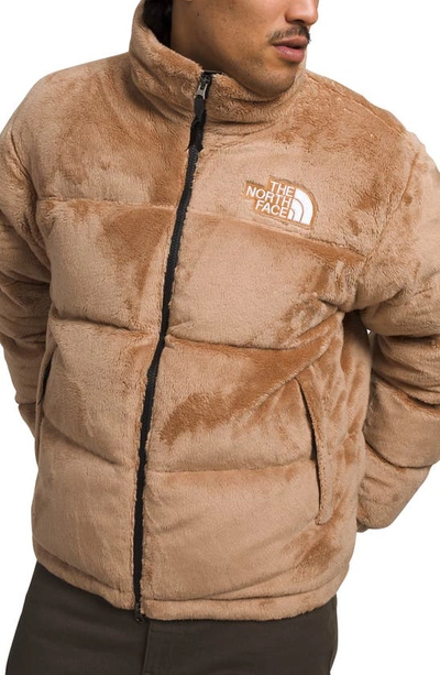 Shop The North Face Versa Velour Nuptse® 600 Fill Power Down Jacket In Almond Butter