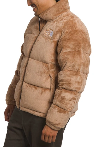 Shop The North Face Versa Velour Nuptse® 600 Fill Power Down Jacket In Almond Butter