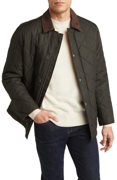 Shop Hart Schaffner Marx Erikson Water Resistant Quilted Riding Jacket In Olive