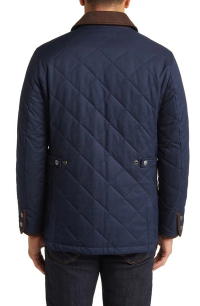 Shop Hart Schaffner Marx Erikson Water Resistant Quilted Riding Jacket In Navy