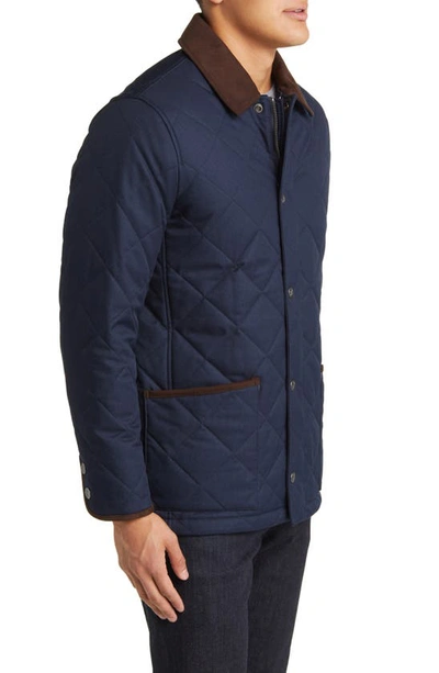 Shop Hart Schaffner Marx Erikson Water Resistant Quilted Riding Jacket In Navy