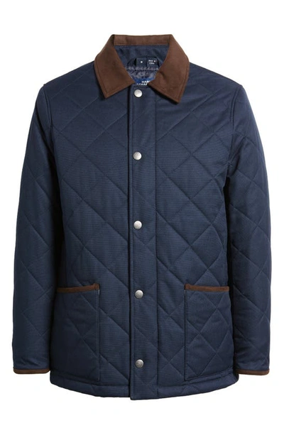 Shop Hart Schaffner Marx Erikson Water Resistant Quilted Riding Jacket In Navy